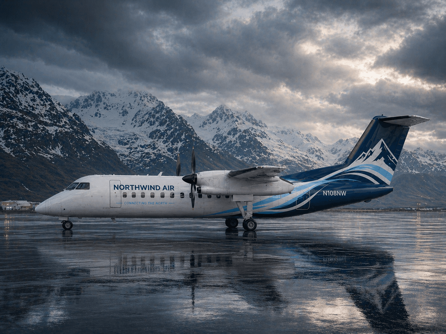 Dash 8 Q100 in Northwind Air colors