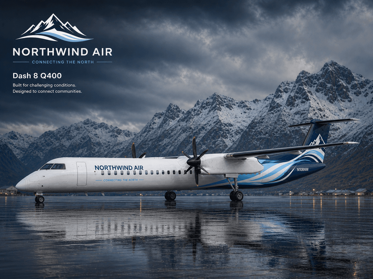 Dash 8 Q400 in Northwind Air colors