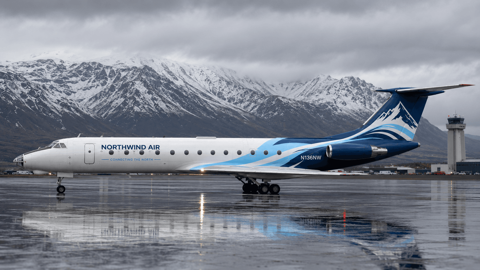 Tupolev Tu-134 in Northwind Air colors